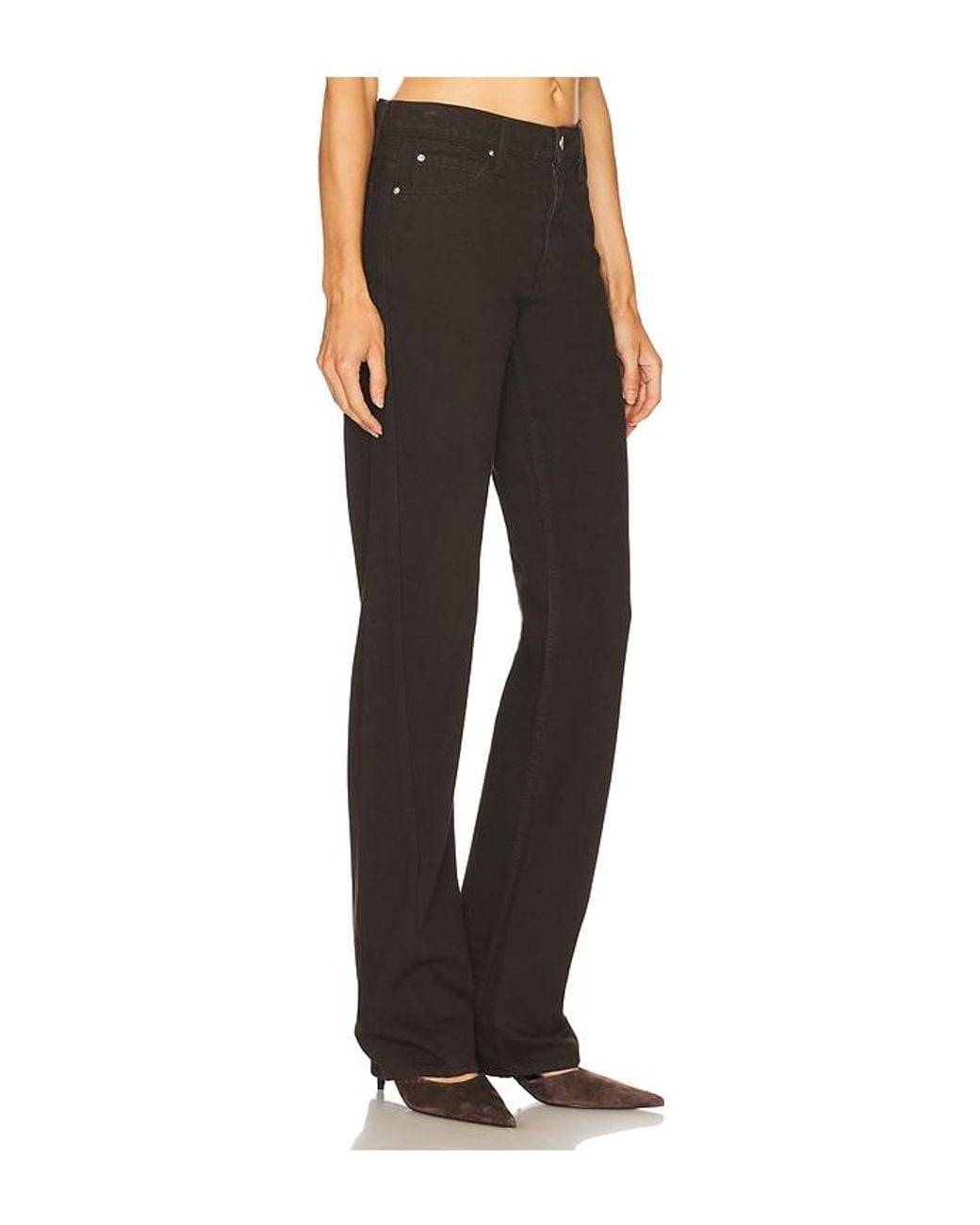GRLFRND Black Graham Low Rise Straight Twisted Seam