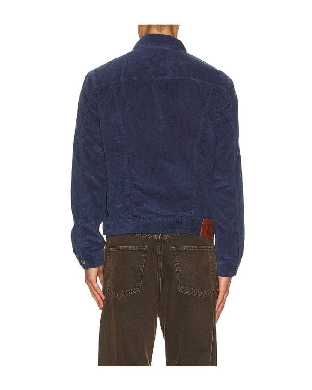 Calvin Klein Blue Washed Corduroy Trucker Jacket for men