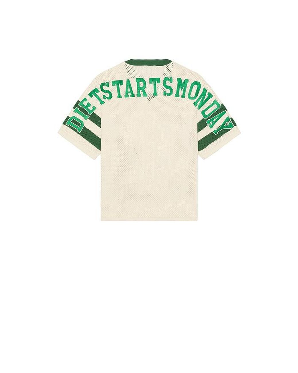 DIET STARTS MONDAY Green Knitted Mesh Jersey for men