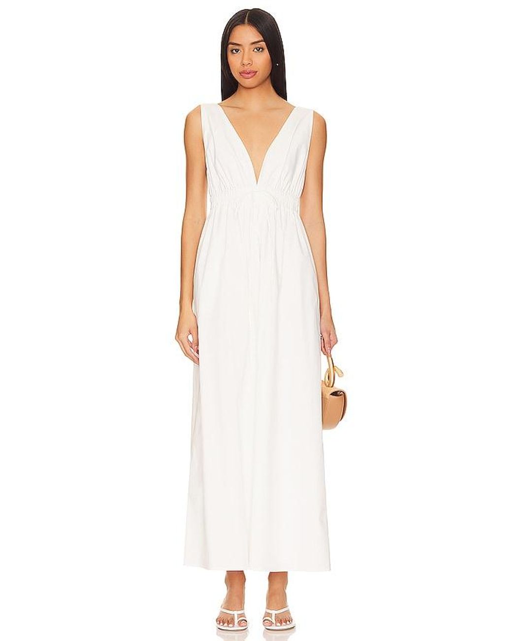Line & Dot White Walk About Midi Dress