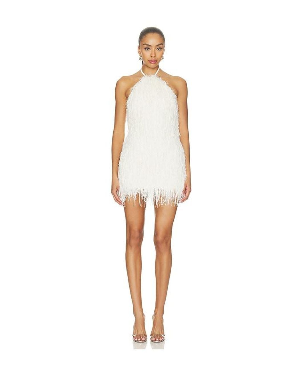 PATBO White Lucia Fringe Short Dress