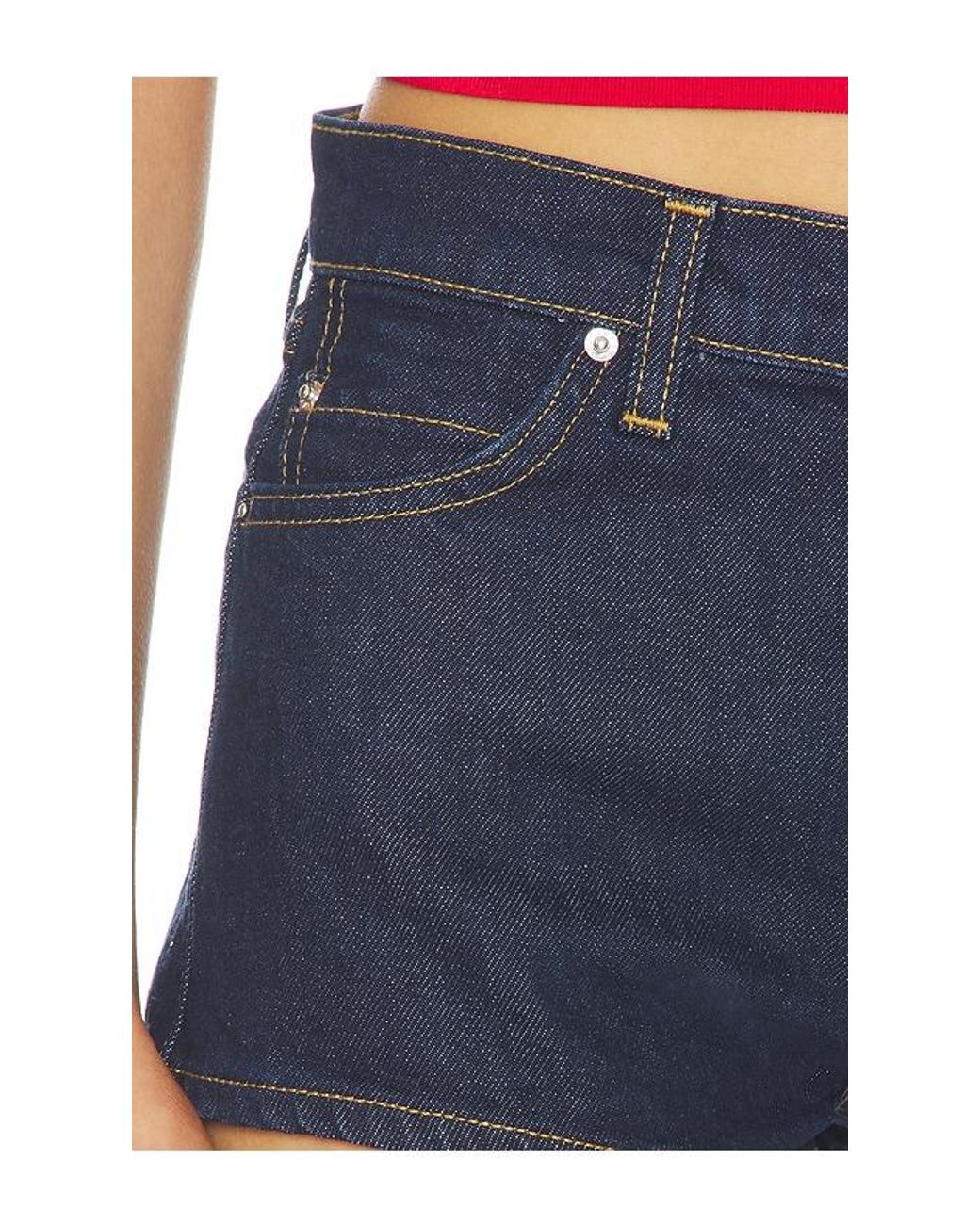 GRLFRND Blue Florence Low Rise Mini Short