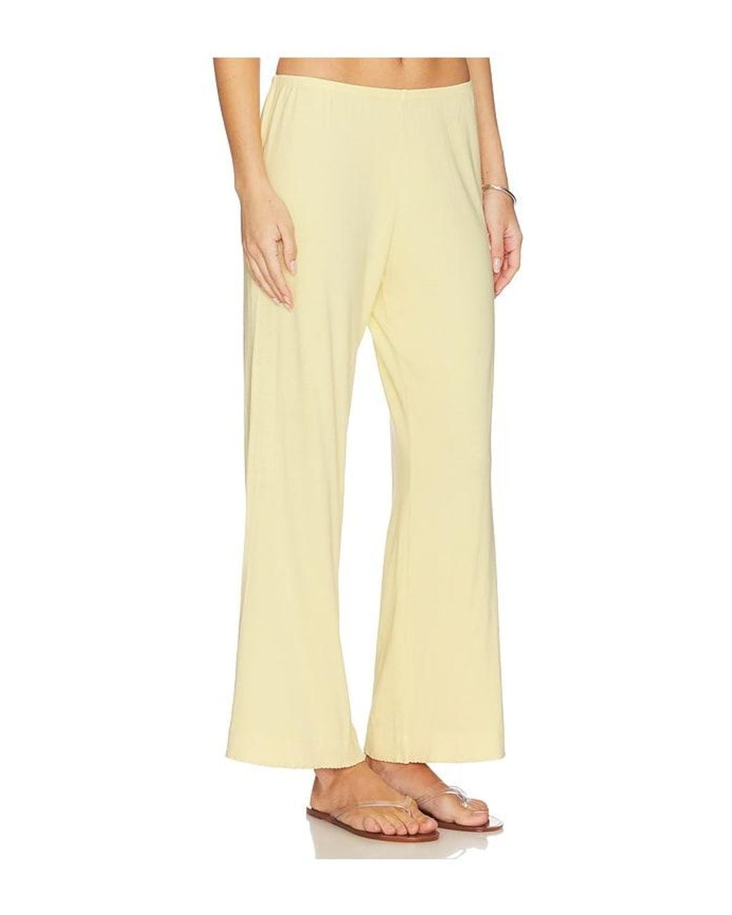 DONNI. Yellow The Baby Rib Scallop Pant