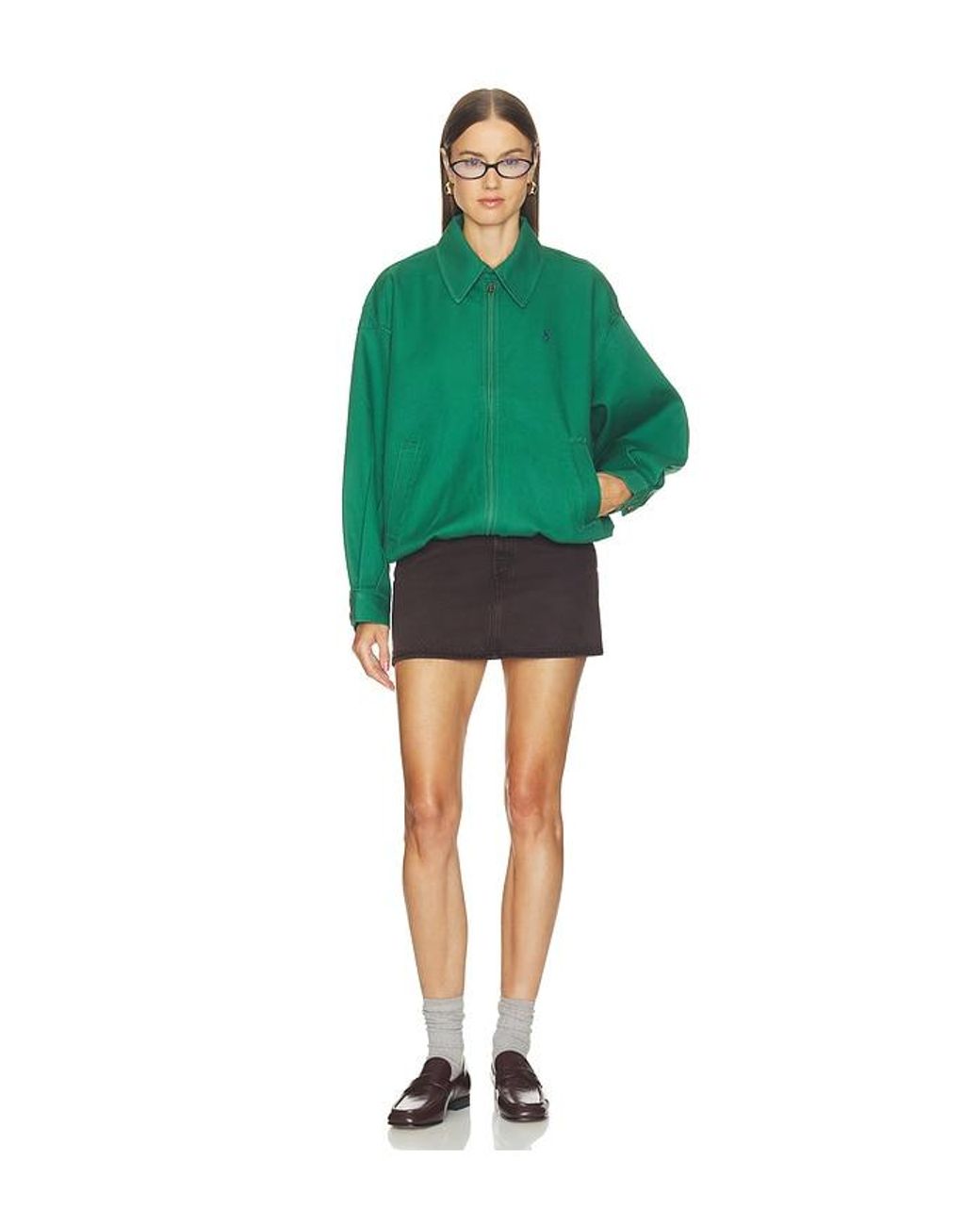 Polo Ralph Lauren Green Cotton Twill Bomber Jacket