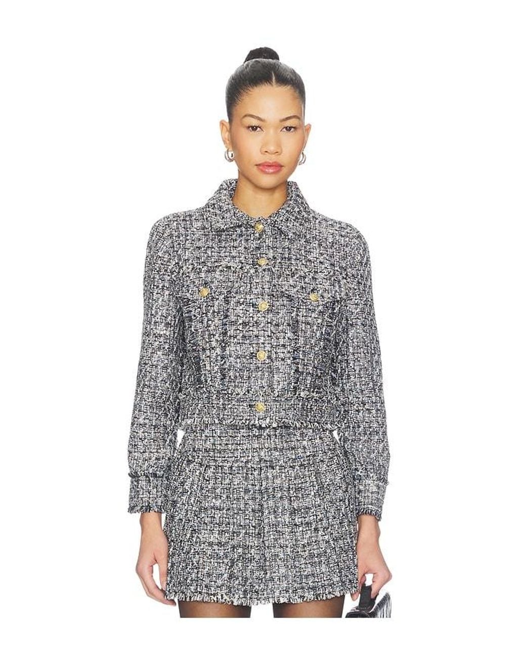 Alice + Olivia Gray Chloe Cropped Boxy Jacket