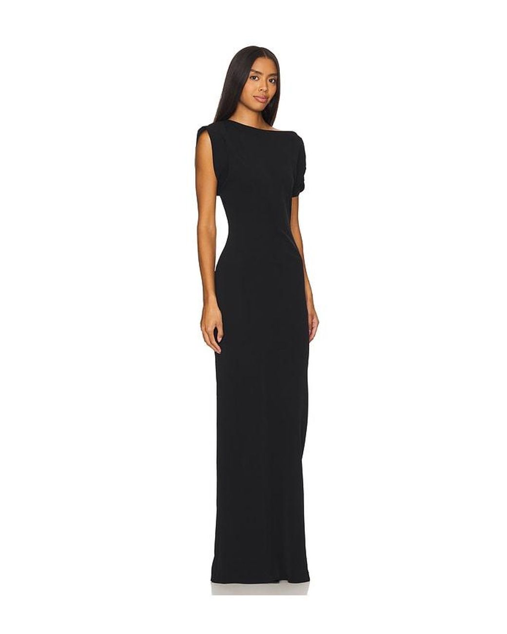 Amanda Uprichard Elroy Crepe Maxi Dress in Black | Lyst