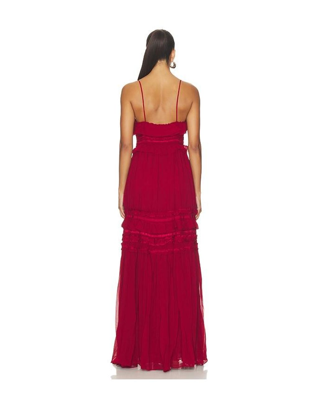 Ulla Johnson Red Dorothea Sleeveless Silk Gown