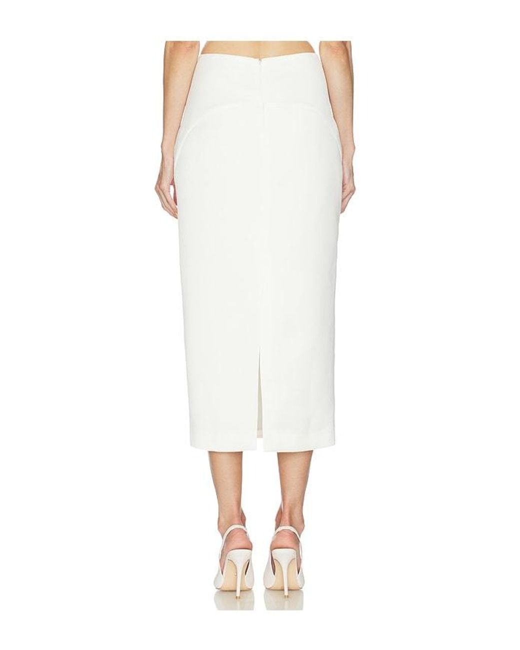 Camila Coelho White Lotta Midi Skirt