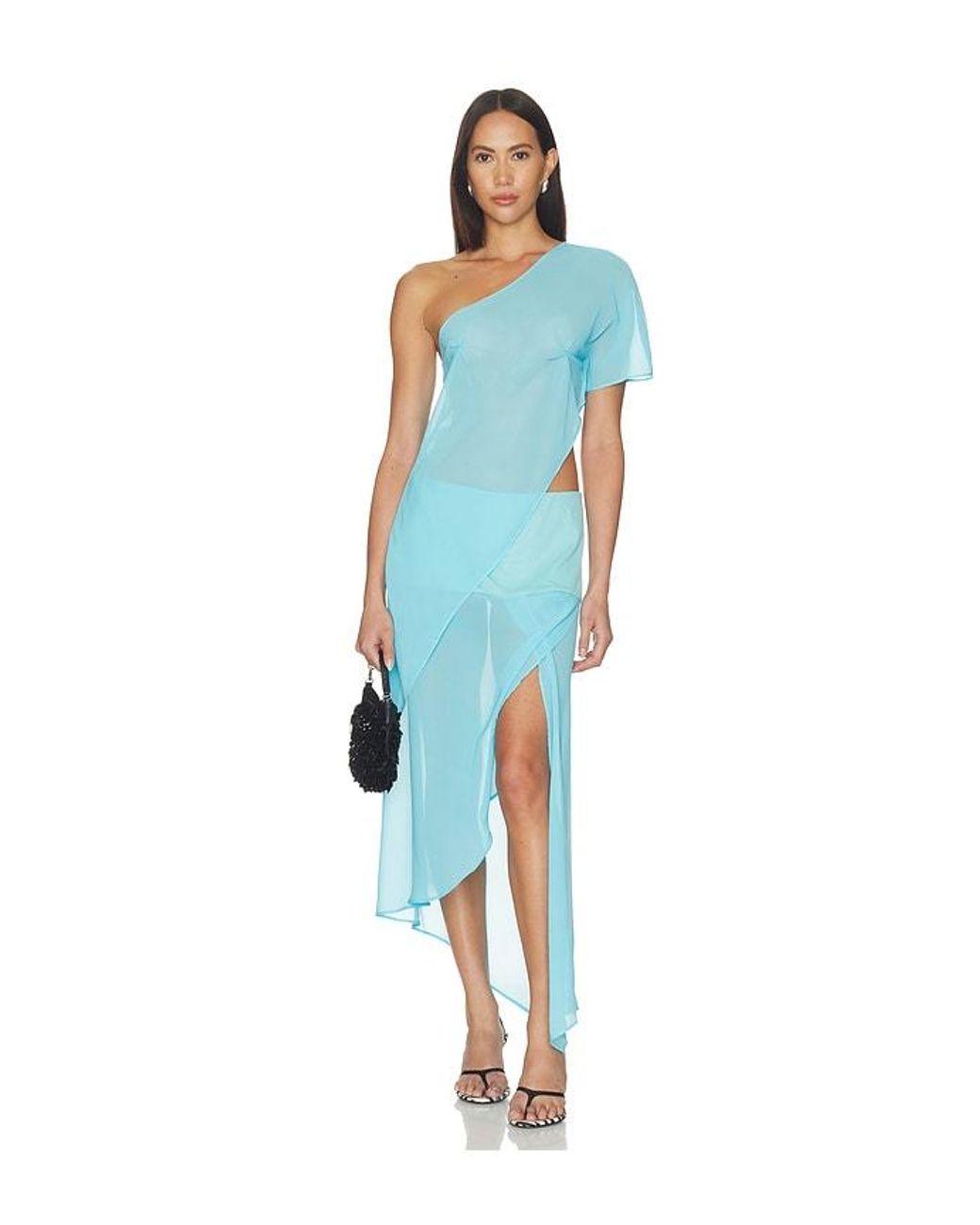 BY.DYLN Blue Marilyn Sheer Top