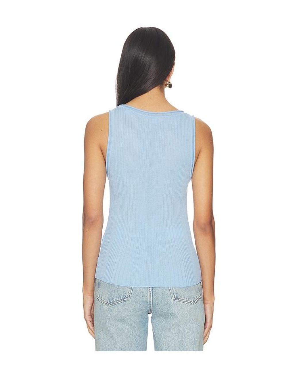Veronica Beard Blue Birke Knit Tank Top