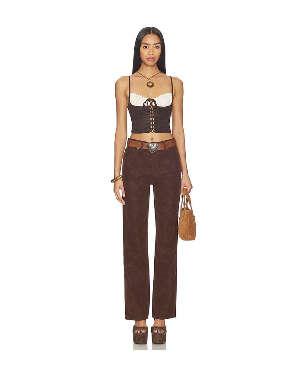 GOOD AMERICAN Brown Hosen Better Than