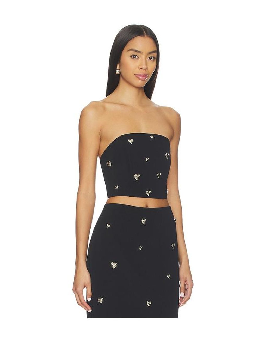 MILLY Black Heart Applique Tube Top