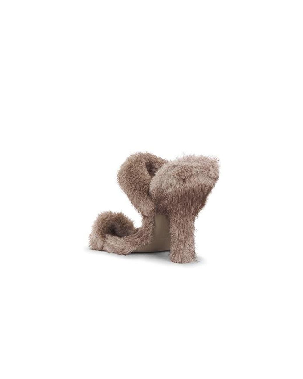 Alexander Wang Gray Paloma 105Mm Faux Fur Toe Ring Sandal