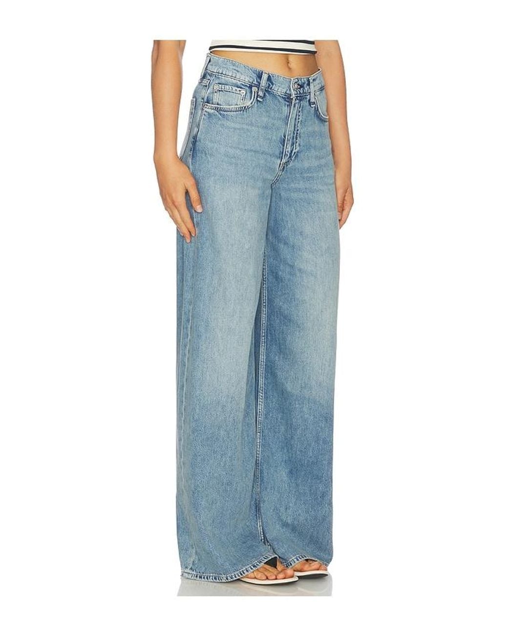 Rag & Bone Blue Featherweight Sofie Full Wide Leg Jean