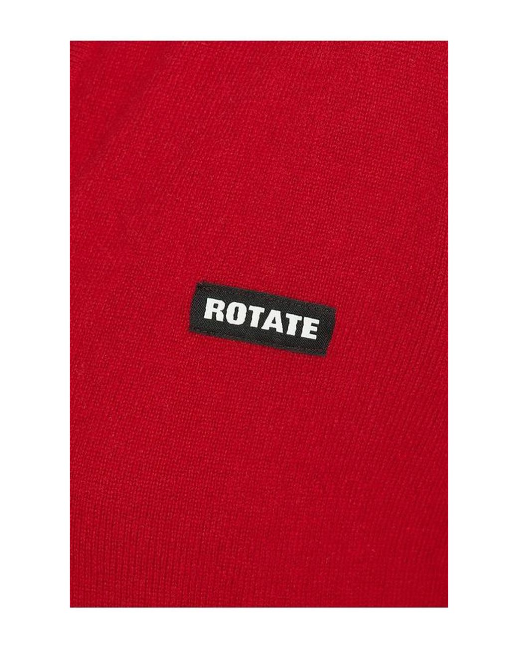 ROTATE BIRGER CHRISTENSEN Red Wool Longleeve Polo