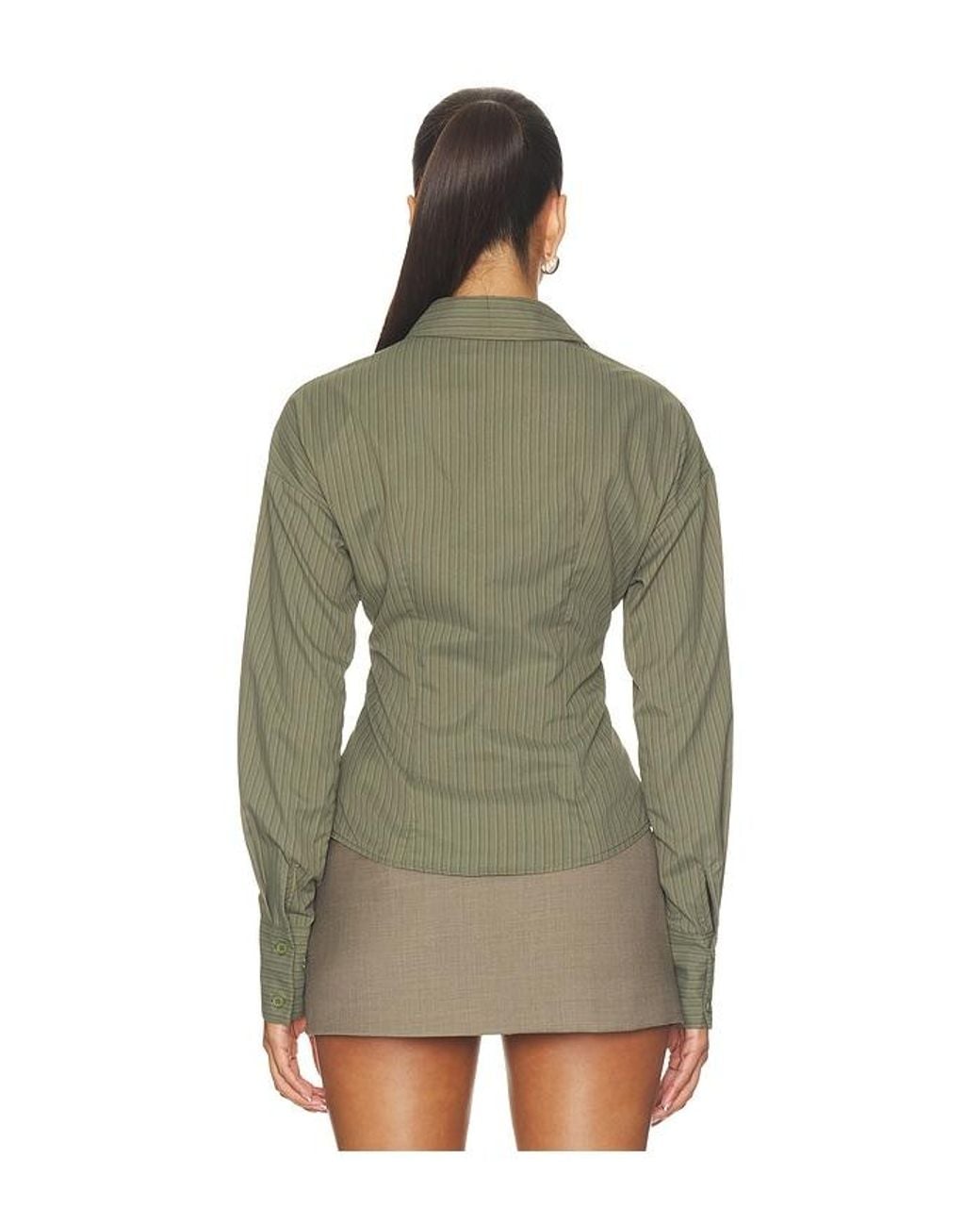 ALL THE WAYS Green Jeyne Button Up Top