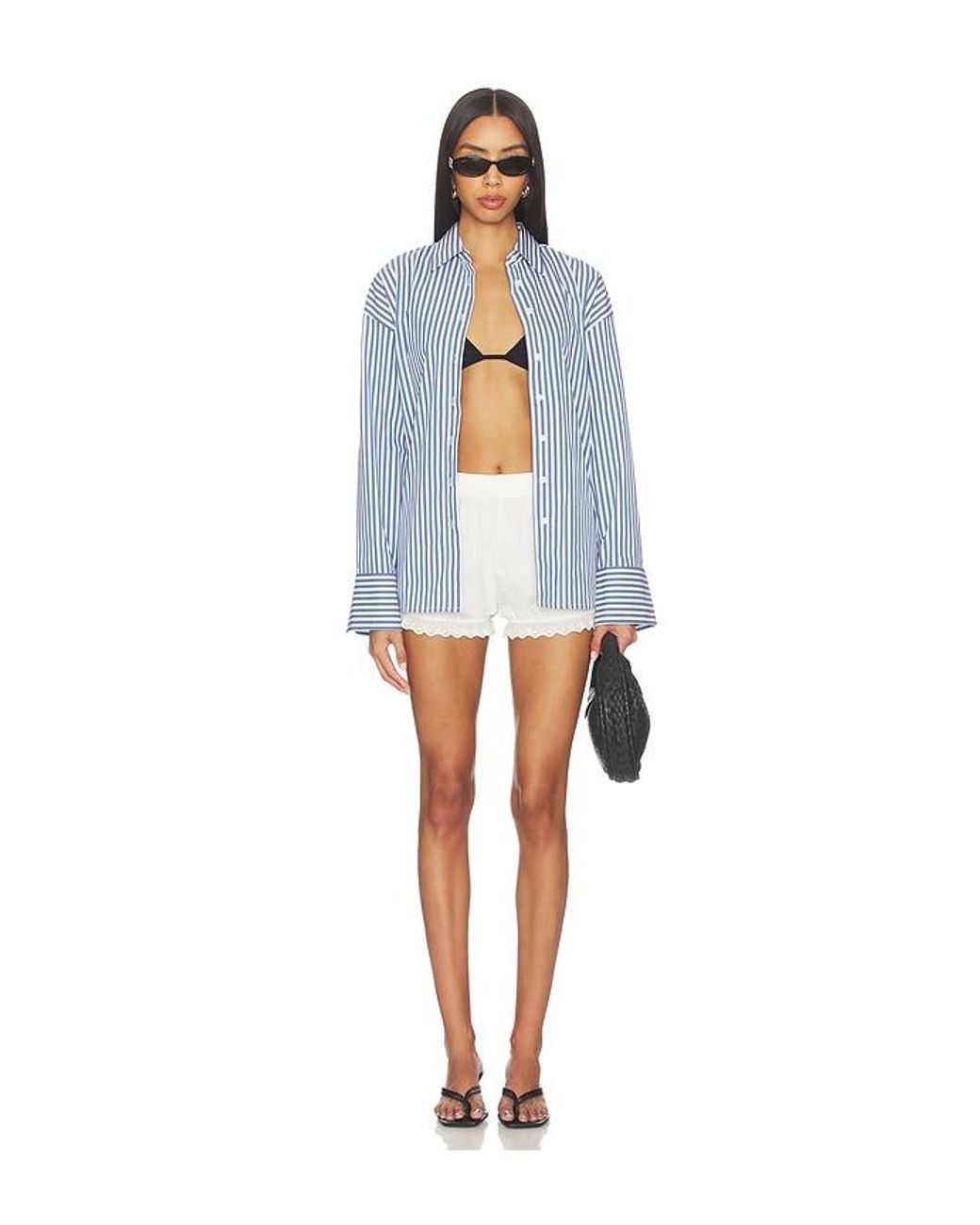 GOOD AMERICAN Blue Oversized Shirt