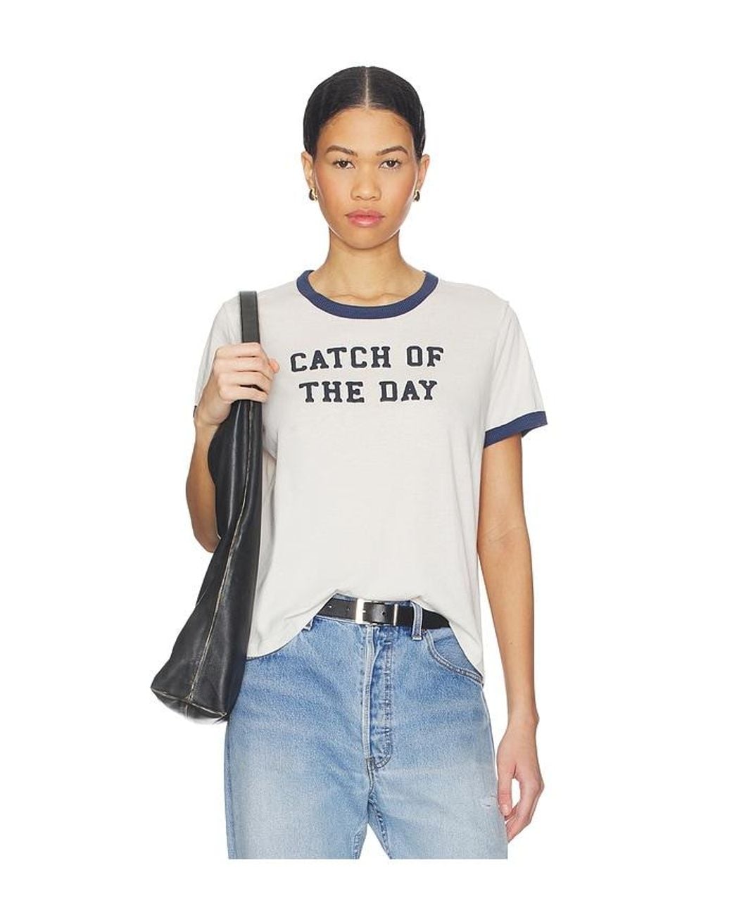 The Laundry Room White Catch Of The Day Ringer Tee