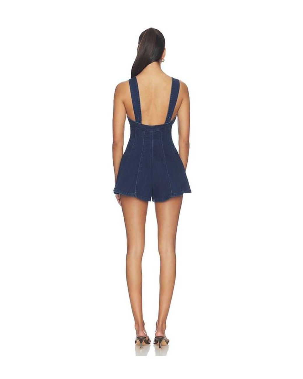 Free People Blue X We The Free Delancey Flare Romper