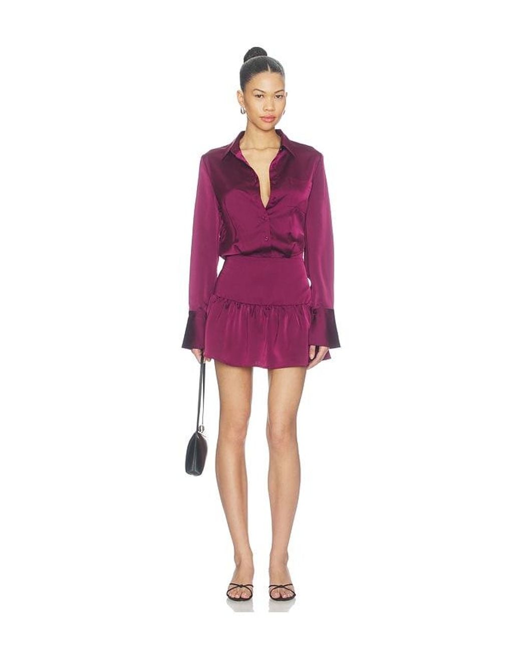 MORE TO COME Red Danese Button Front Dress