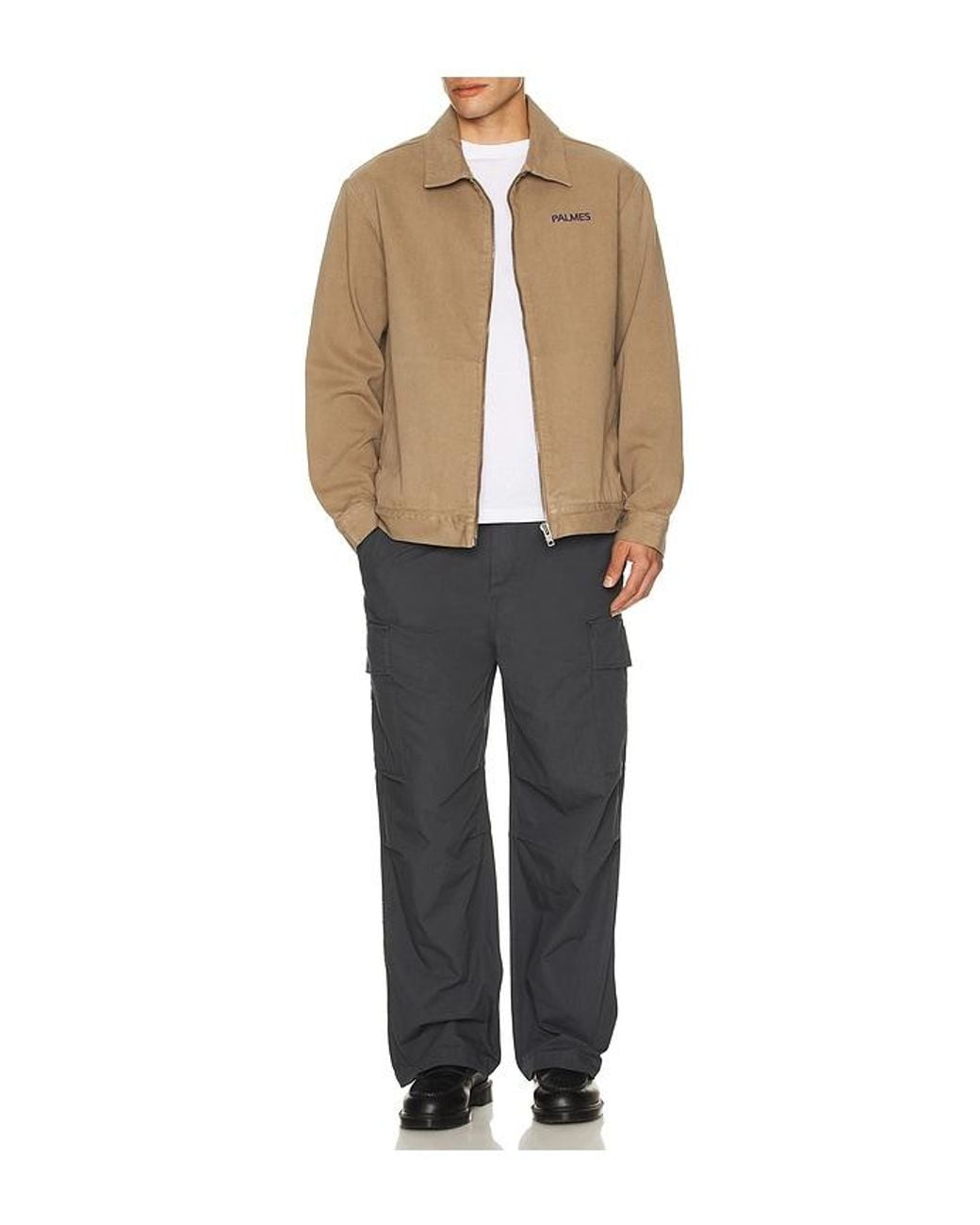 Palmes Black Ripstop Cargo Trousers for men