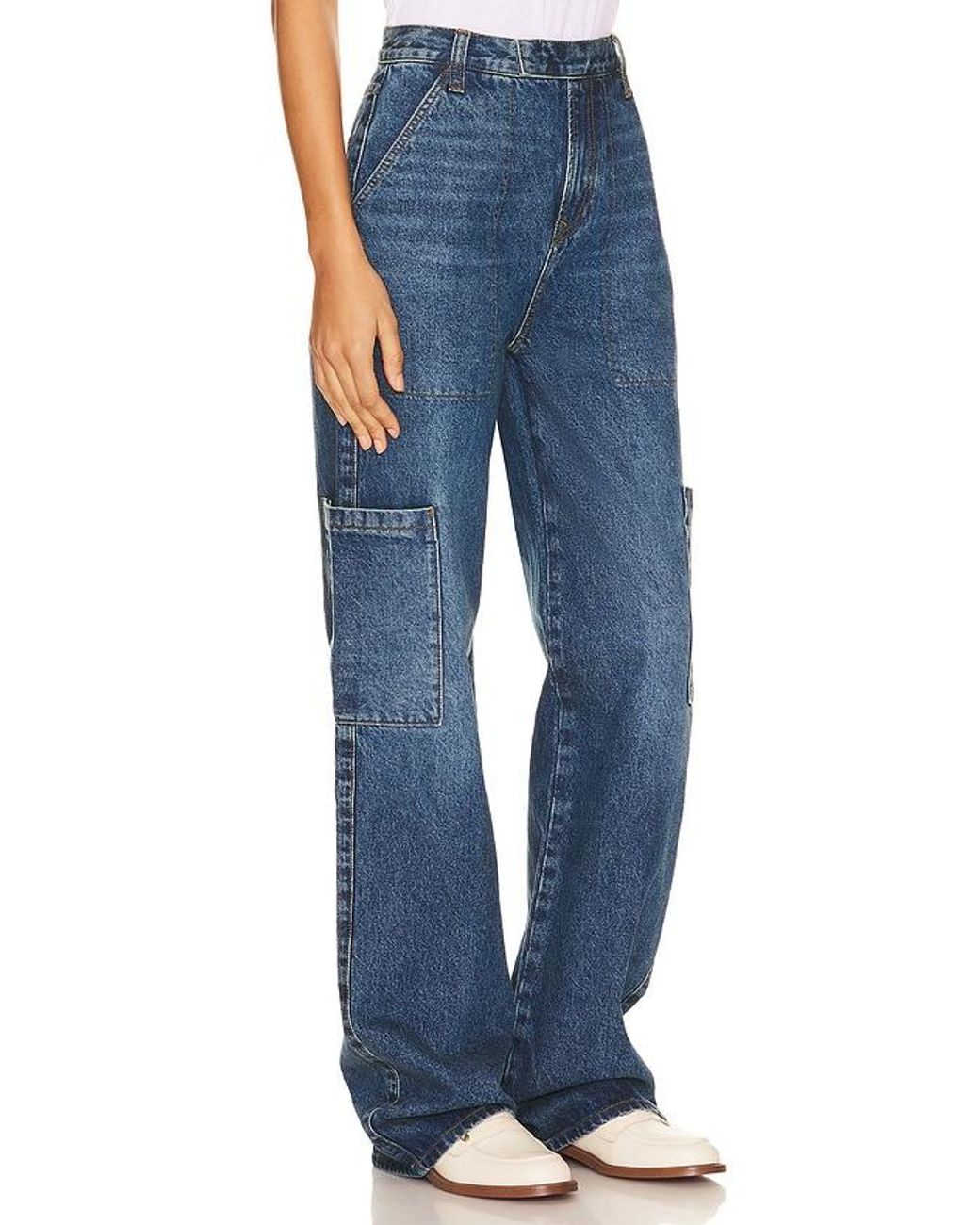 GRLFRND Blue Elyse Trouser Cargo Jeans