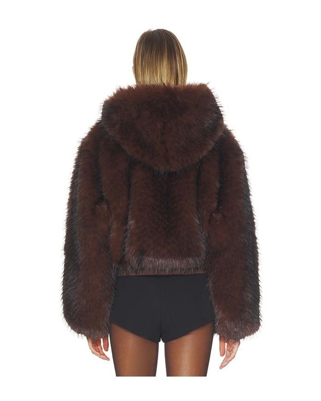 Kim Shui Black Hooded Faux Fur Jacket