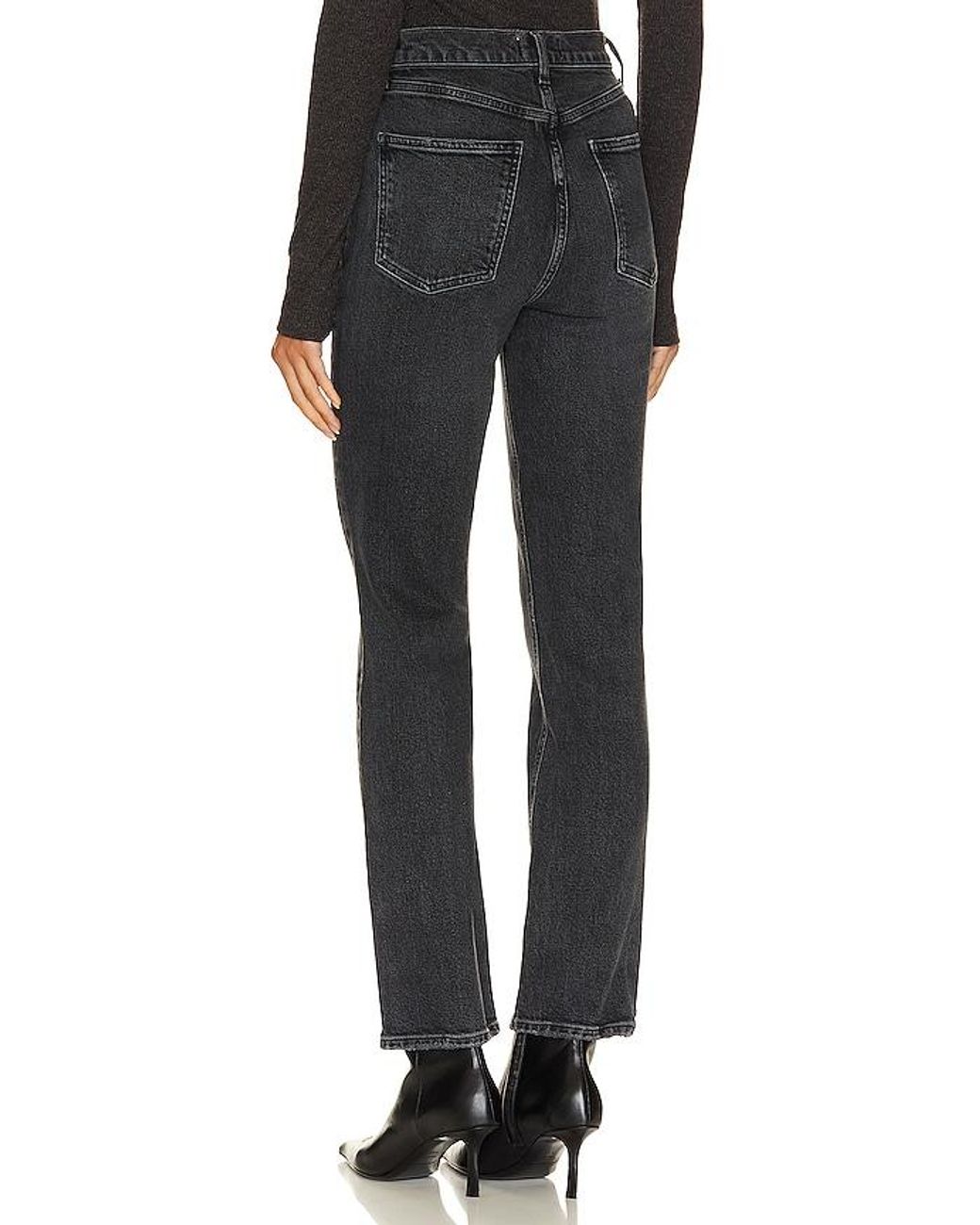 Agolde Black High Rise Stovepipe Jeans