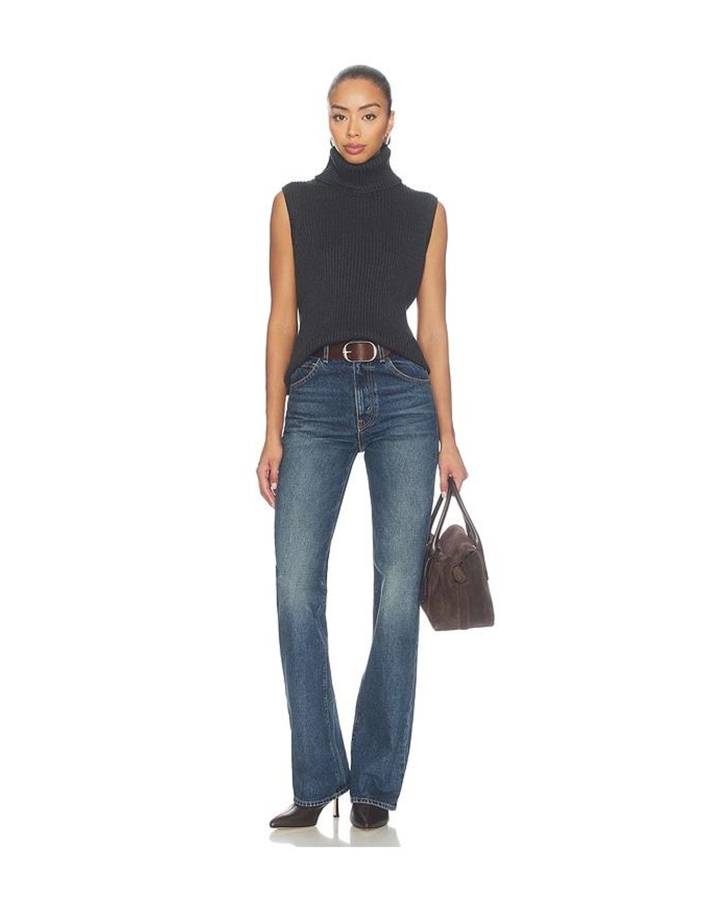Lovers + Friends Blue Keris Turtle Neck Vest
