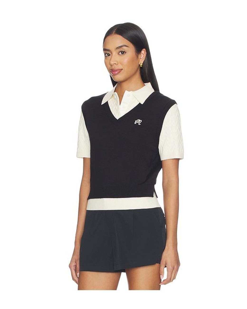 Malbon Black Veronica Polo Top