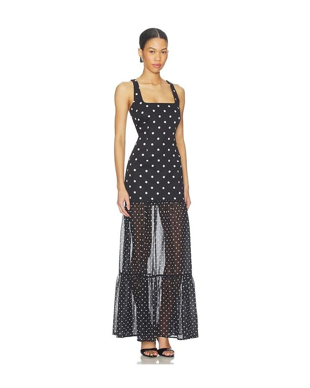 Runaway the Label Blue Tillie Sheer Bottom Maxi Dress