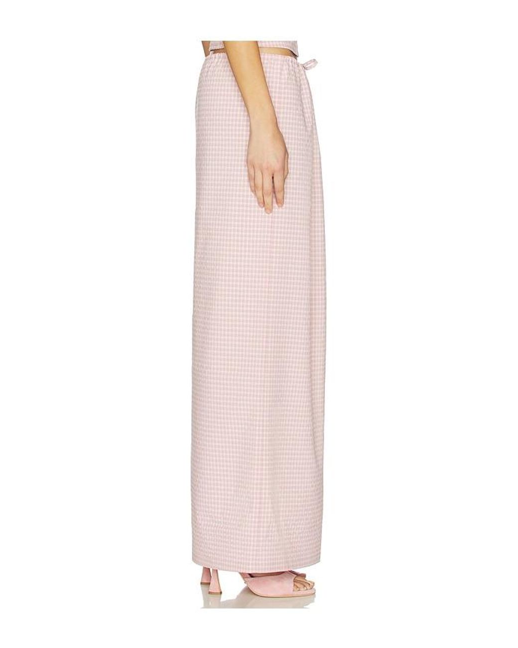 MORE TO COME Pink Luciya Drawstring Maxi Skirt