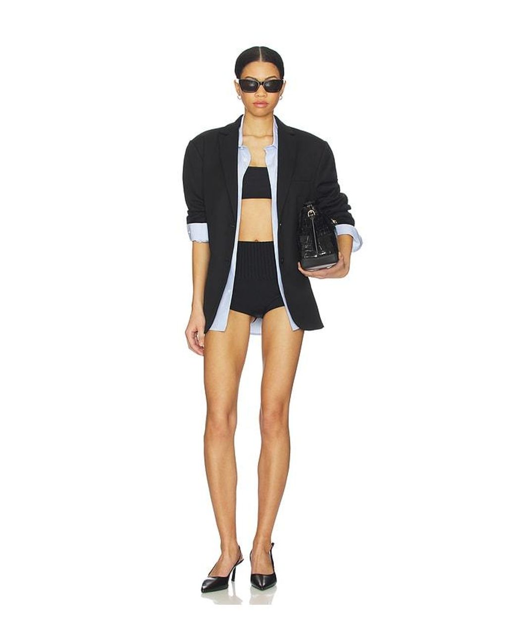Lovers + Friends Blue Lanney Knit Mini Short