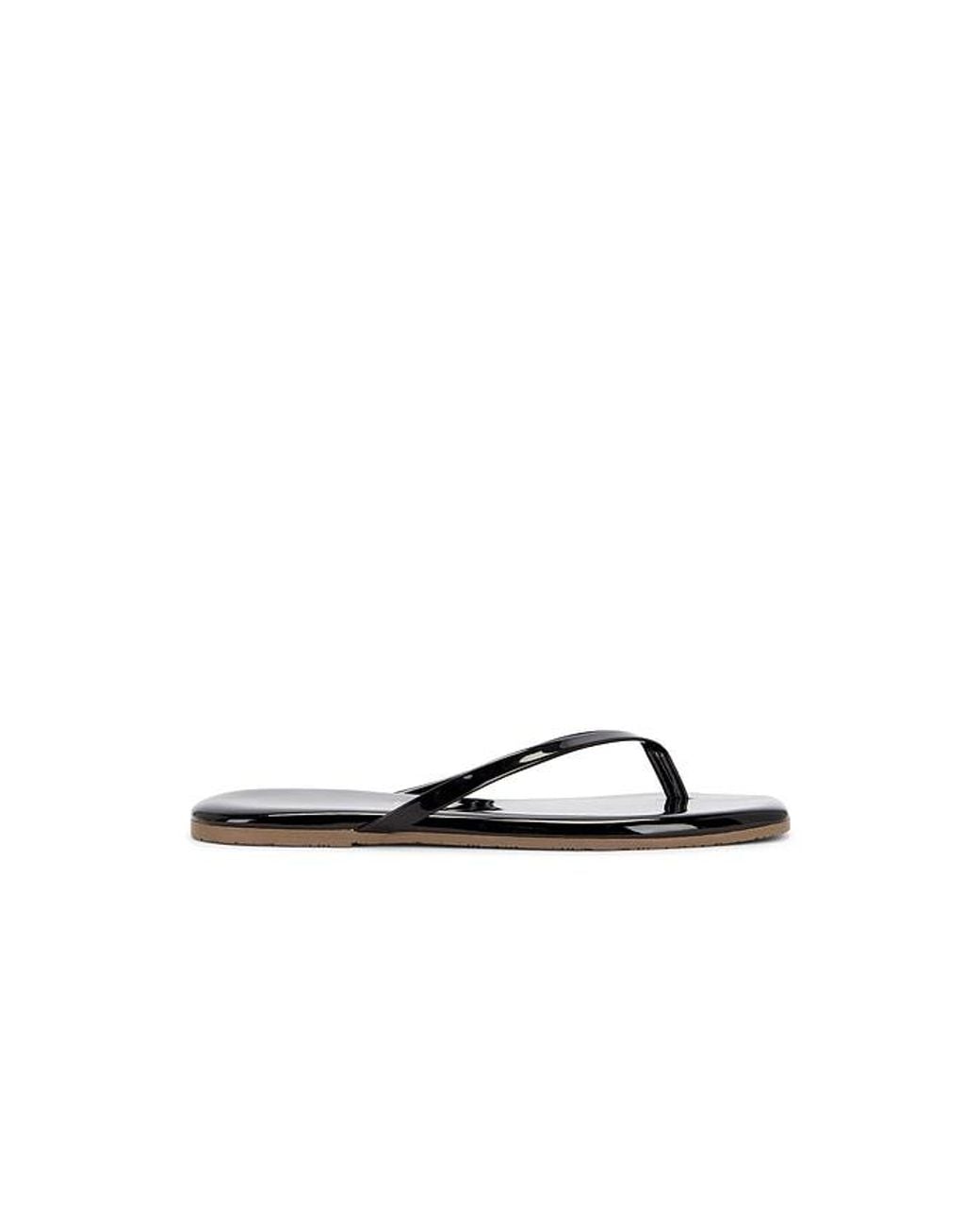 TKEES Black Square Toe Lily Sandal