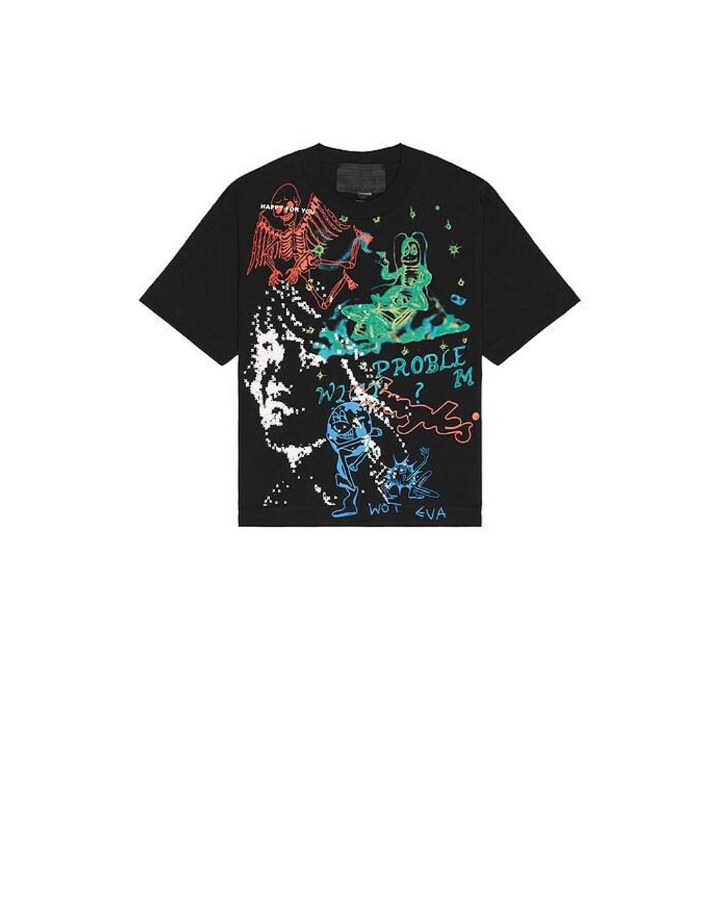 JUNGLES Black Winter Test Print Tee for men