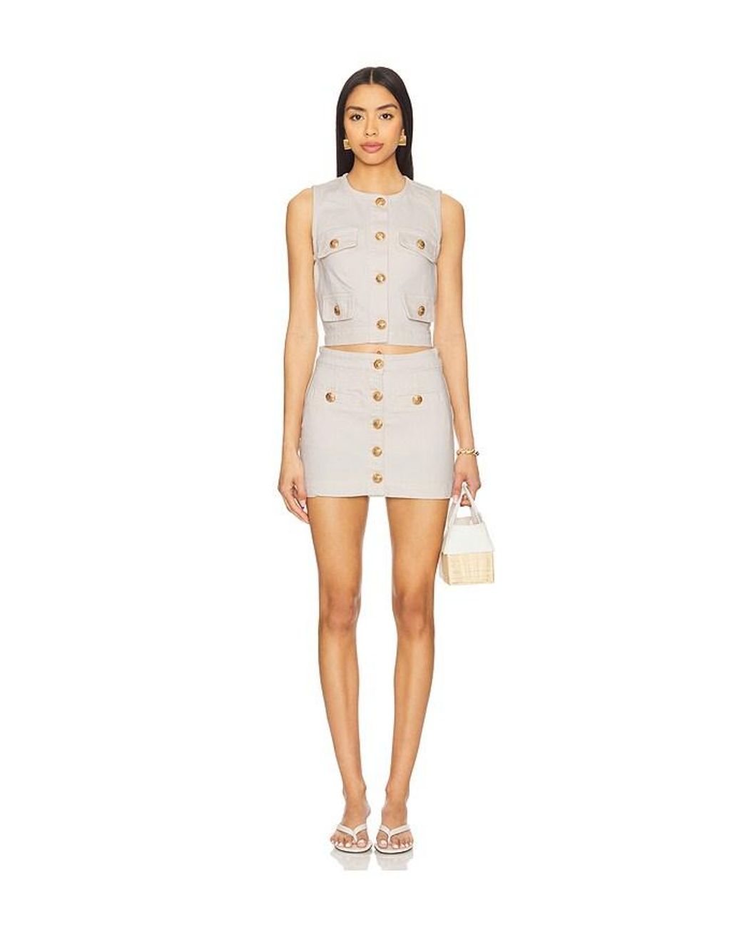 Blank NYC White Denim Top