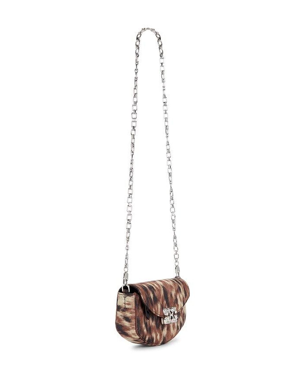 Ganni White Lulu Wallet On Chain Taffeta Bag