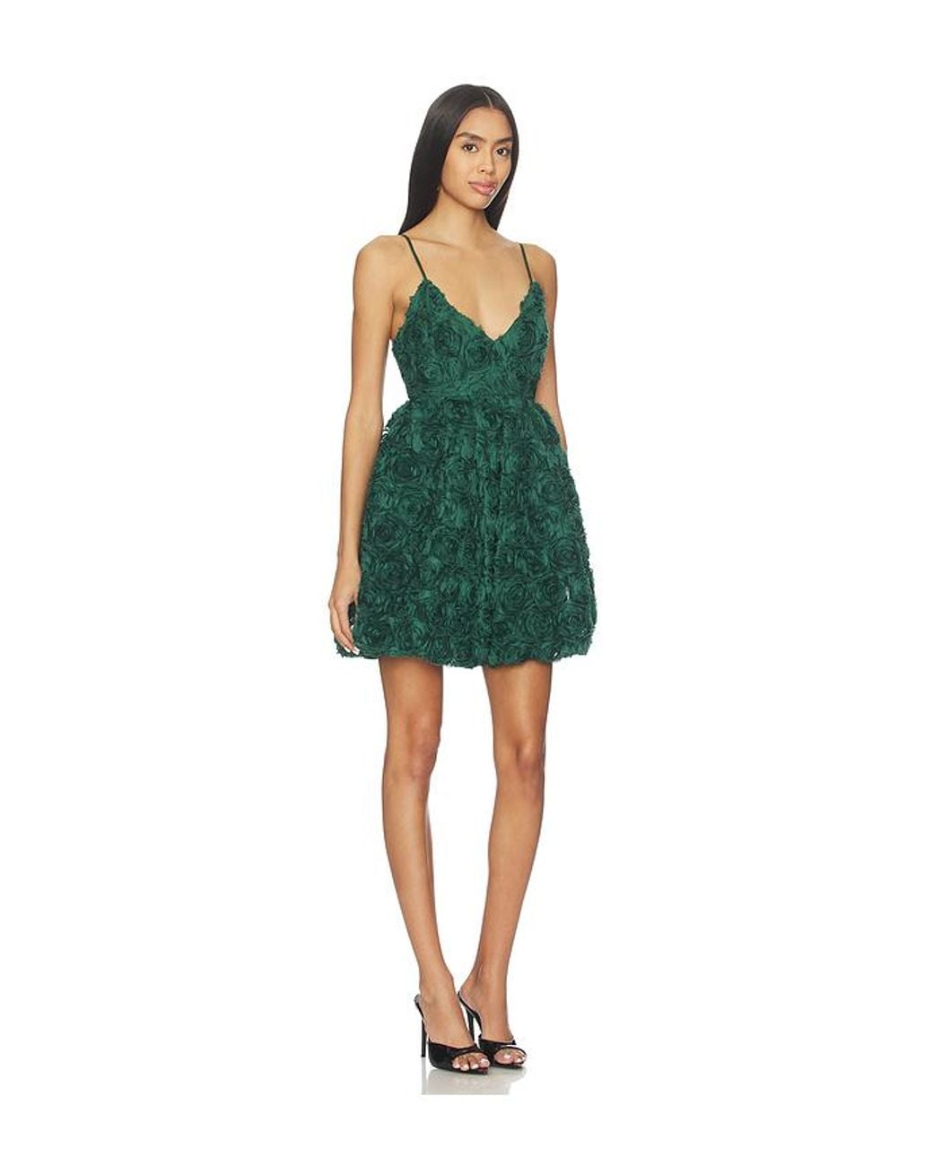 Susana Monaco Green Flower Texture Dress