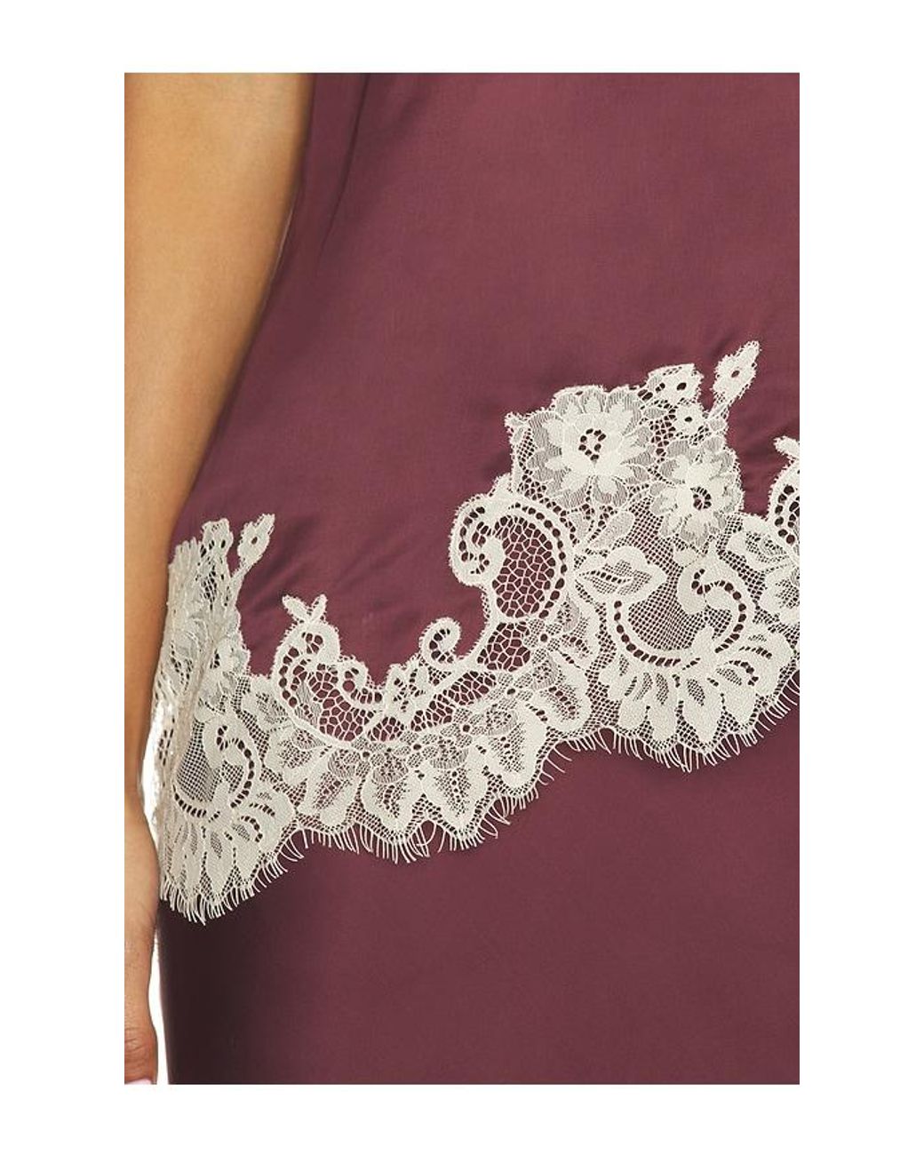 Rococo Sand Red Lace Detail Top