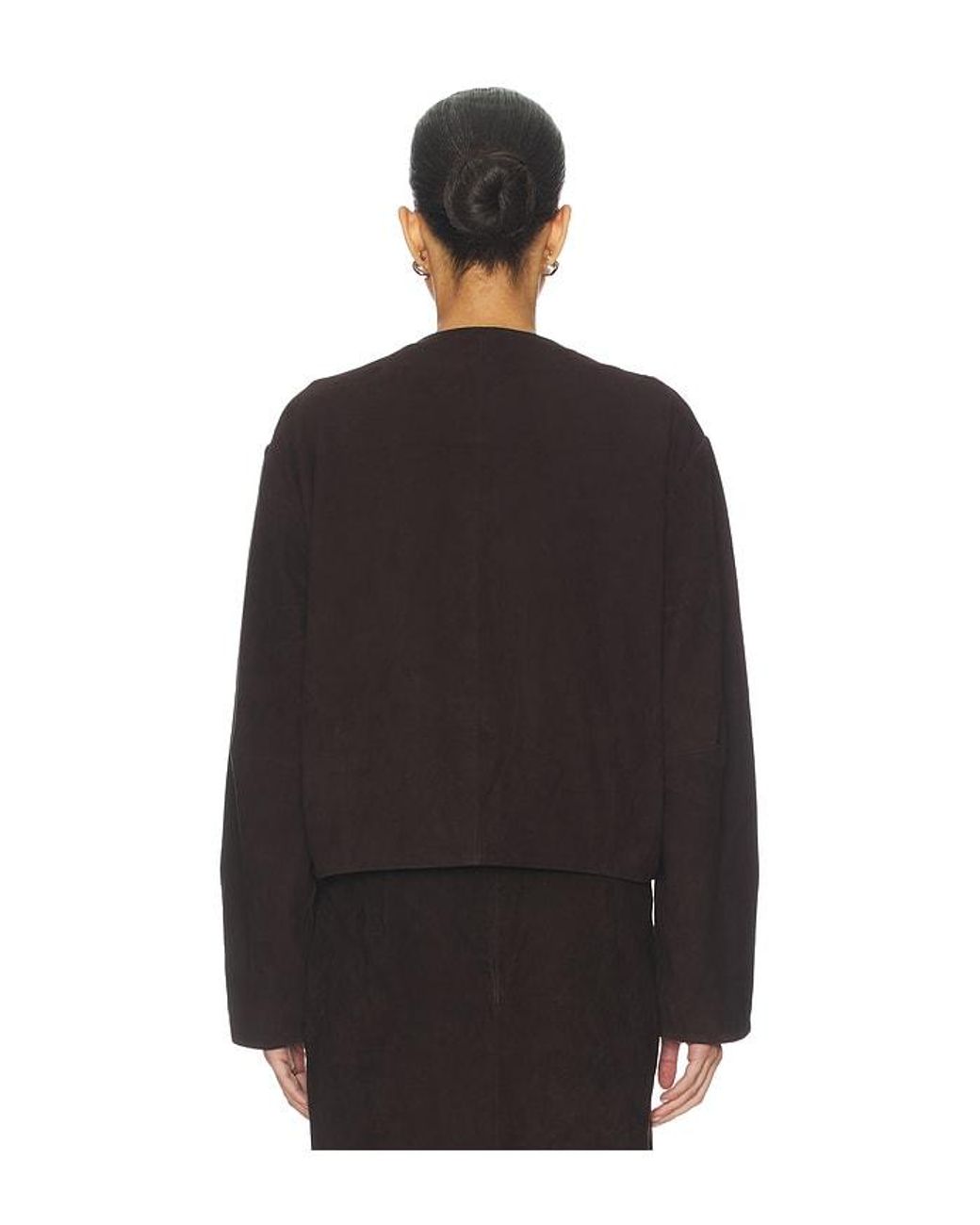 St. Agni Black Suede Utility Cocoon Bomber