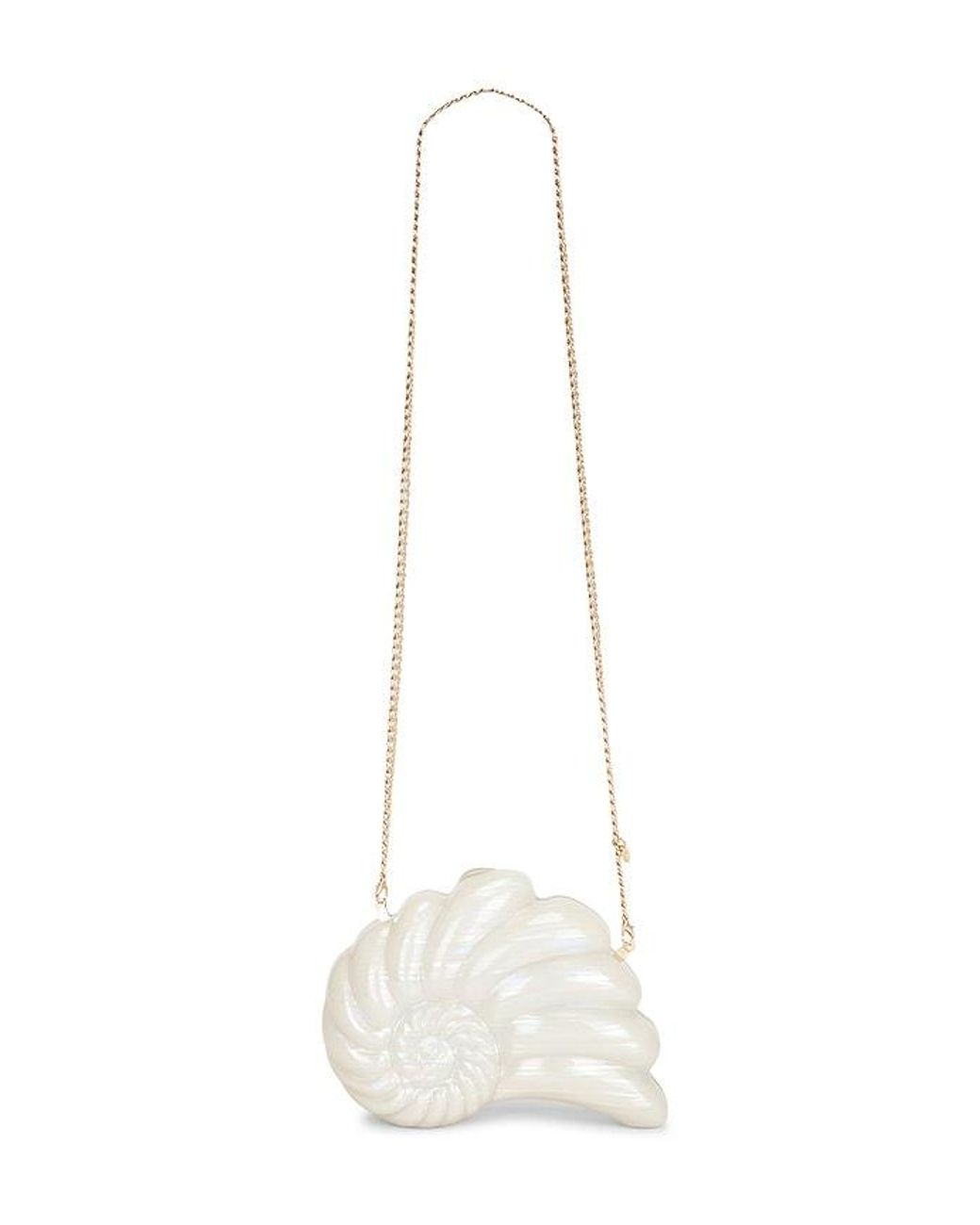 Olga Berg White Ava Pearl Shell Clutch