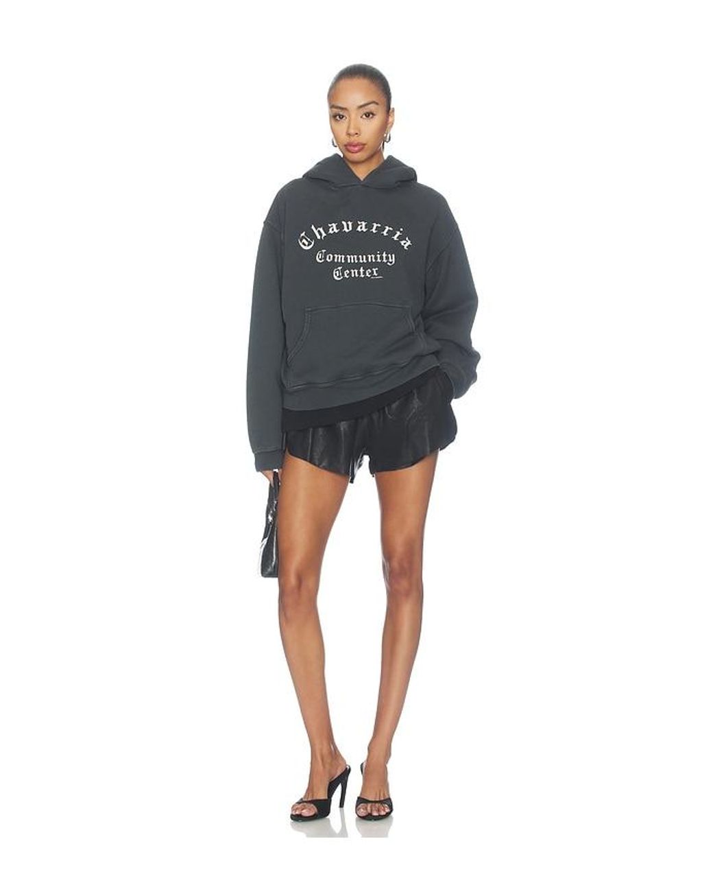 Willy Chavarria Blue Community Center Shrunken Po Hoodie
