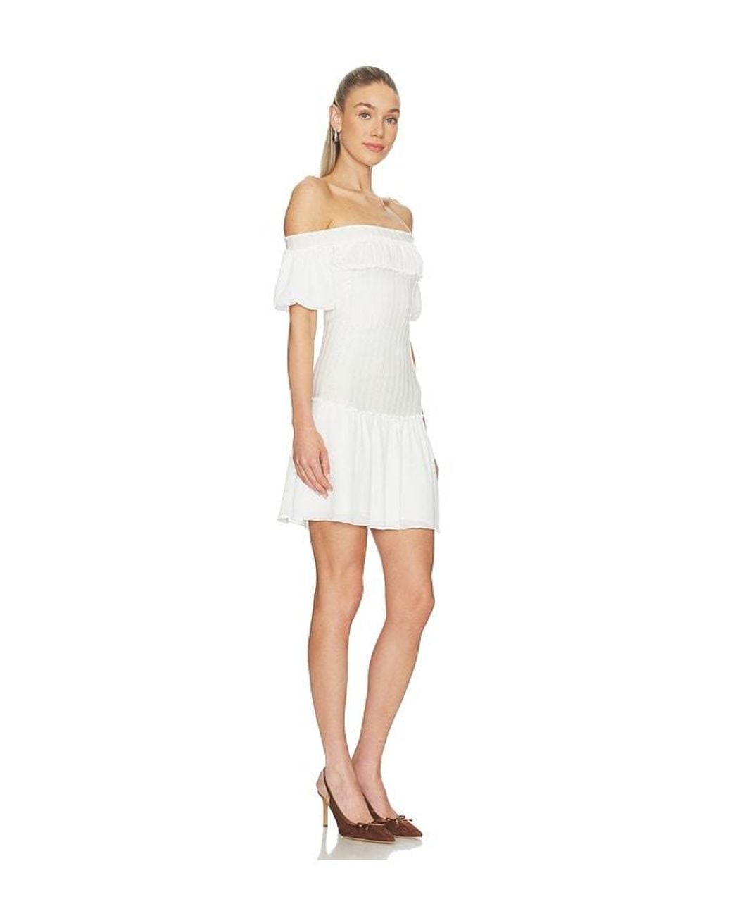 Frankie's Bikinis White Aura Cloud Knit Mini Dress