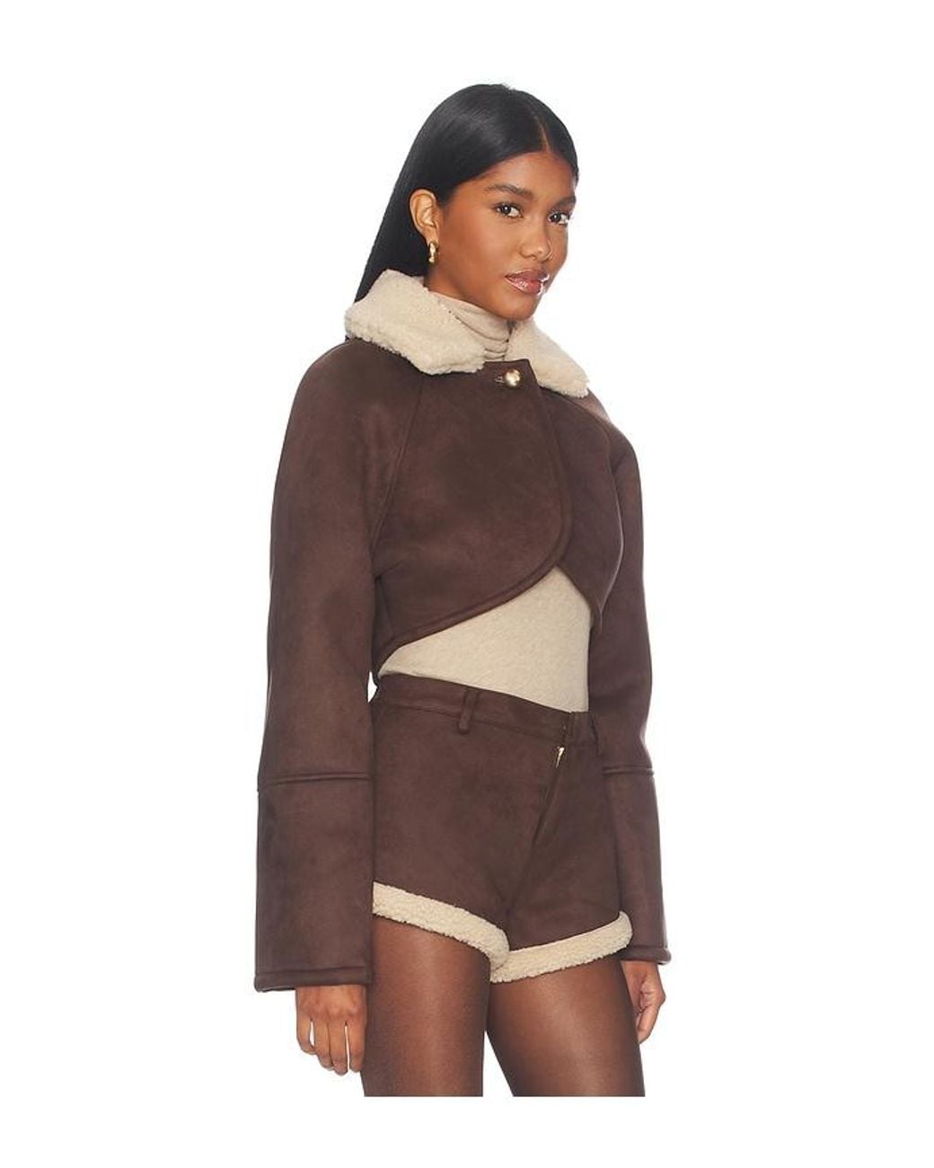 Lovers + Friends Brown Lola Faux Shearling Jacket