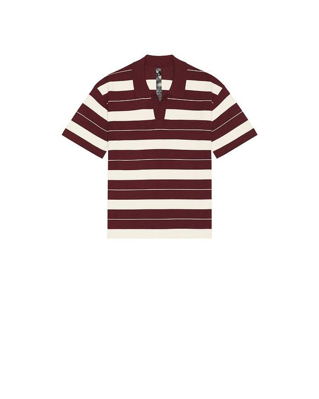 lululemon athletica Red Knit Stripe Short Sleeve Polo Shirt for men
