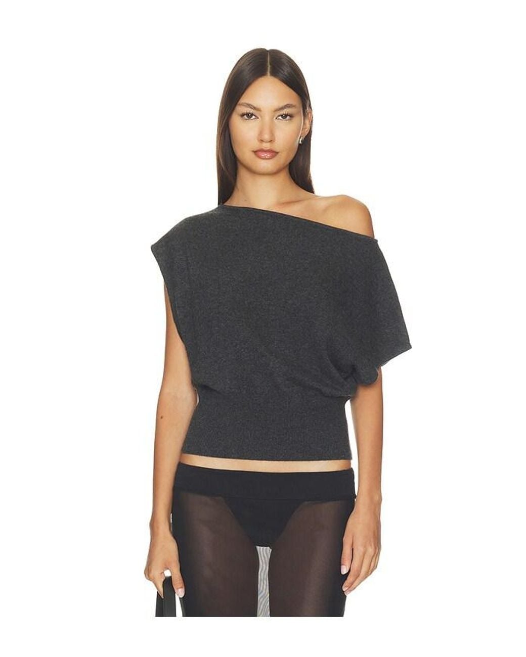 St. Agni Black Cashmere Asymm Top