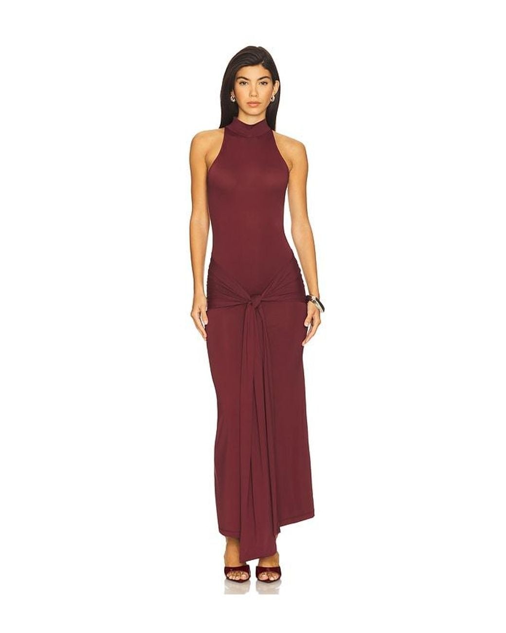 Bardot Red Isadora Maxi Tie Front Dress