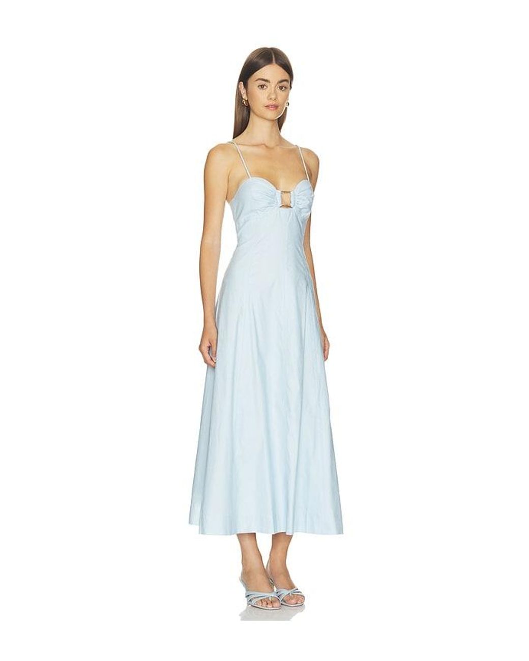 ROAME. White Arabella Midi Dress