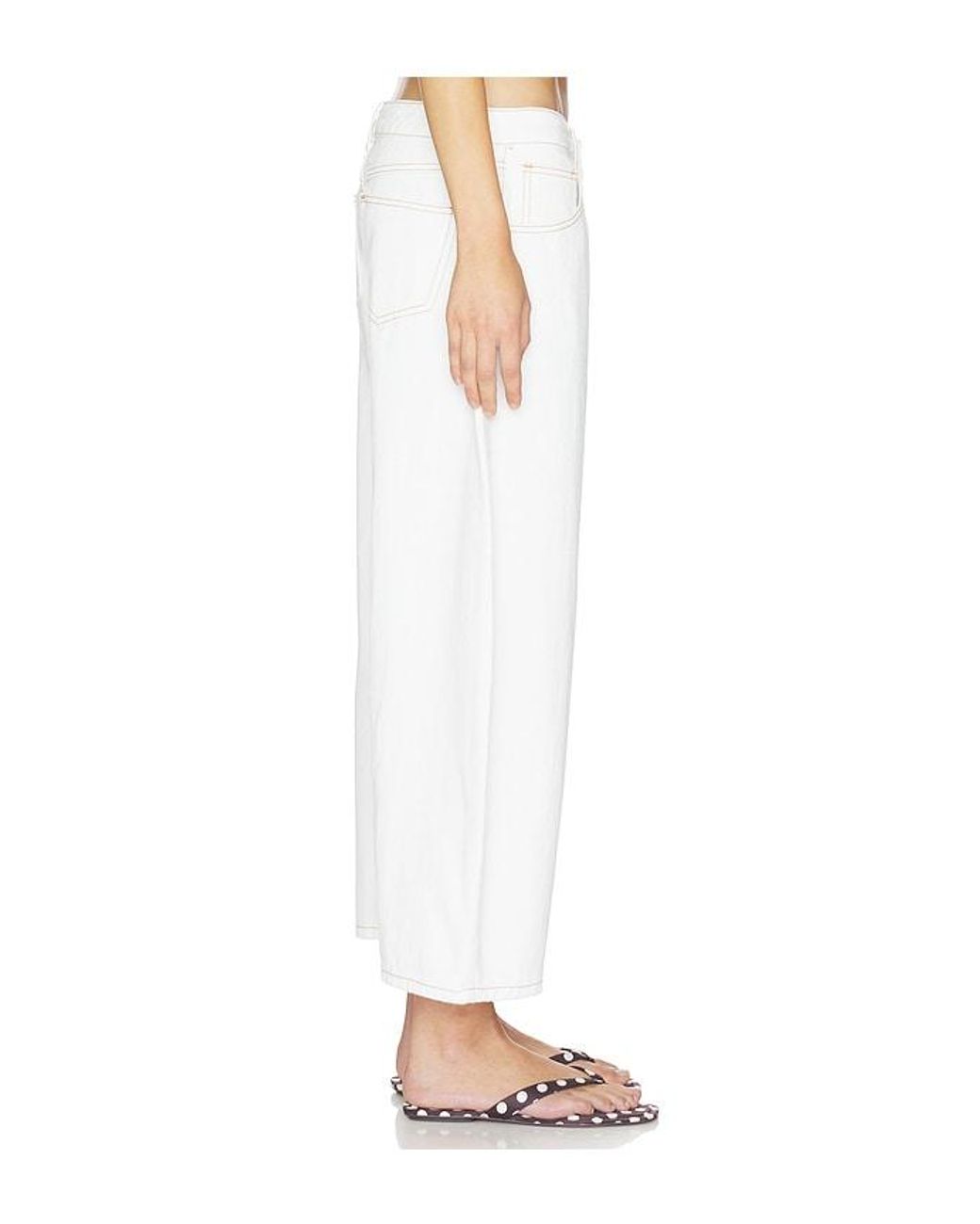 Lioness White Horseshoe Cropped Jeans