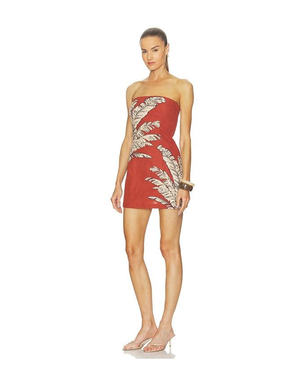 Hemant & Nandita Red Strapless Mini Dress